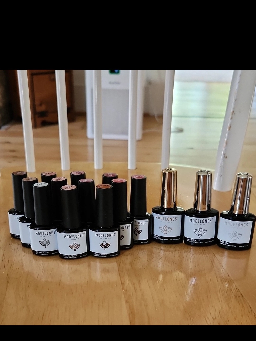 Set Of 15 Modelones Gel Nail Polish Set – Mixed Shades, Top And Base Coats